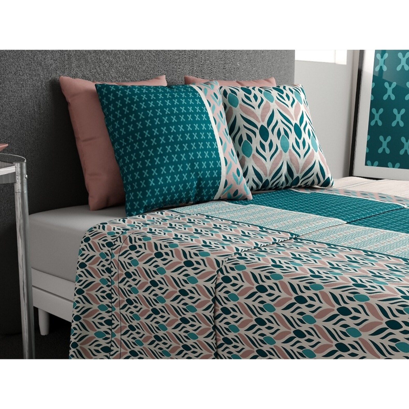 Parure De Drap 3pcs avec Drap Housse 90x190cm 100% Coton 57fils-limbe