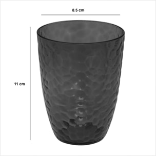 Verre à eau "Estiva" martelé gris
