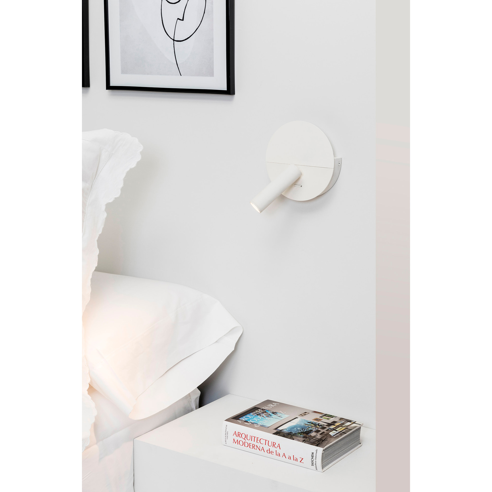 DUAS Lampe applique lecteur blanc avec USB