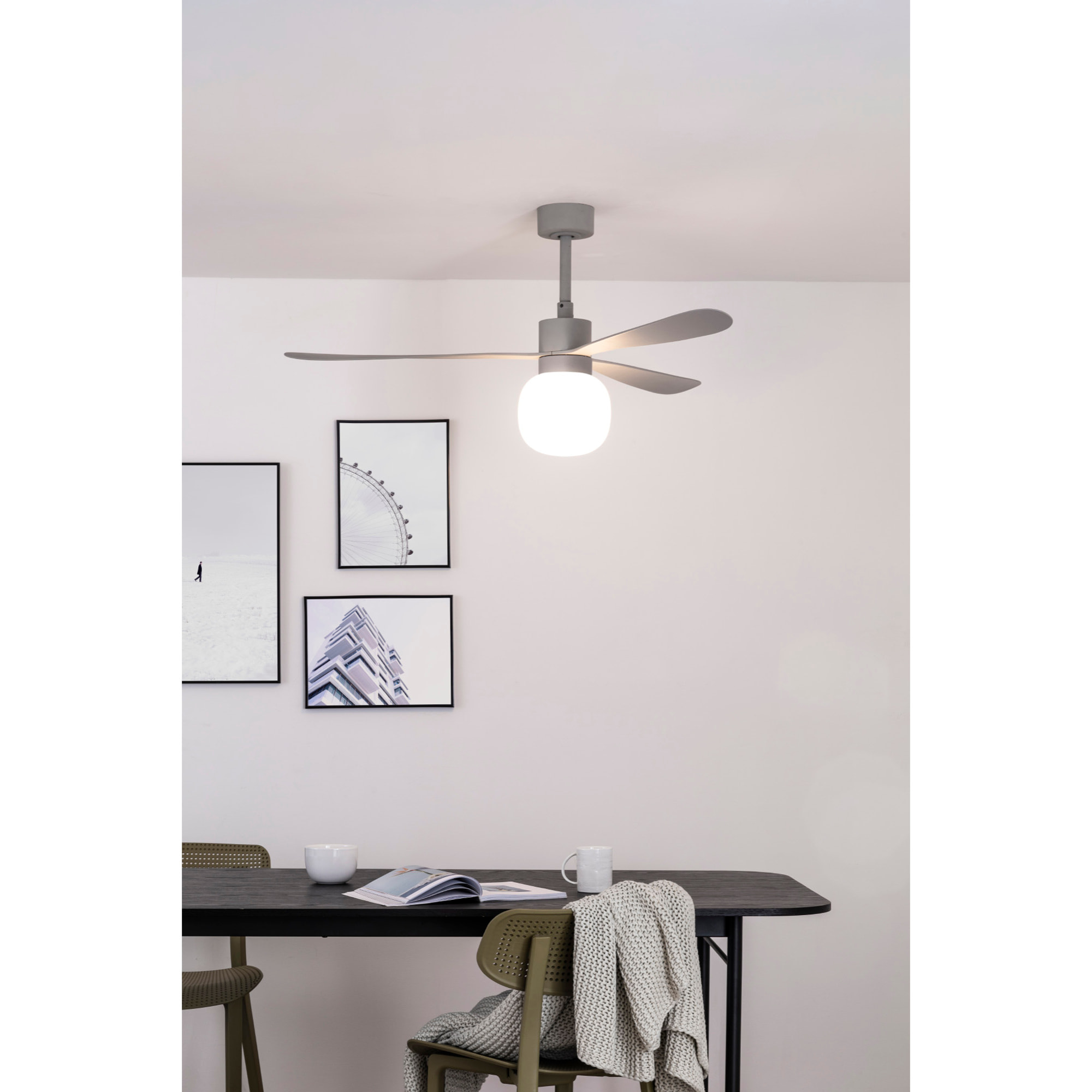 AMELIA L BALL LED Ventilateur de plafond gris TUYA