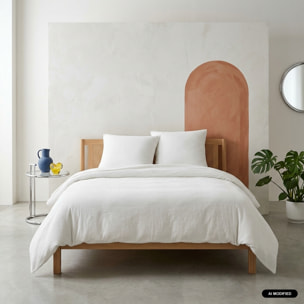 Parure de lit gaze de coton blanc ALIX