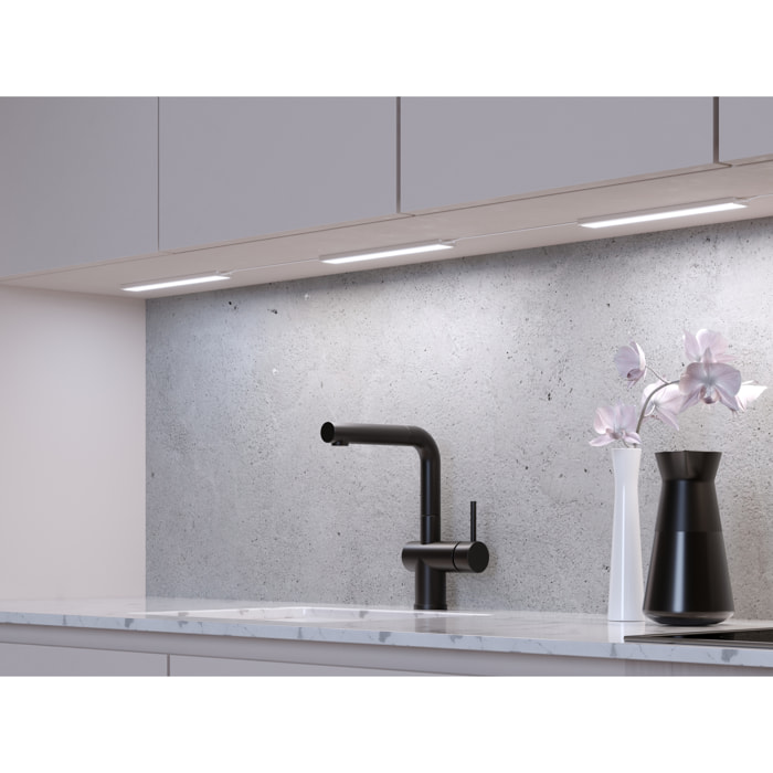 Forlight Sistema Lineal LED Eficiente 400mm Aluminio Opal, Iluminación Moderna para Hogar, Tecnología LED 4000K, Diseño Duradero en Aluminio y Policarbonato