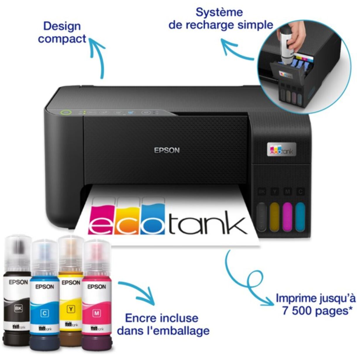 Imprimante jet d'encre EPSON EcoTank ET 2865