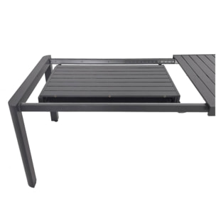 Table de jardin extensible aluminium + 10 assises LUNEA + AMARA