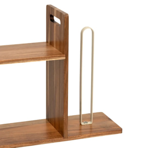 Etagère et porte-rouleau 2 niveaux Acacia