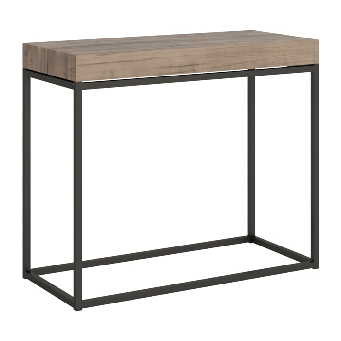 Console extensible 90x40/196 cm Nordica Small Chêne Nature cadre Anthracite