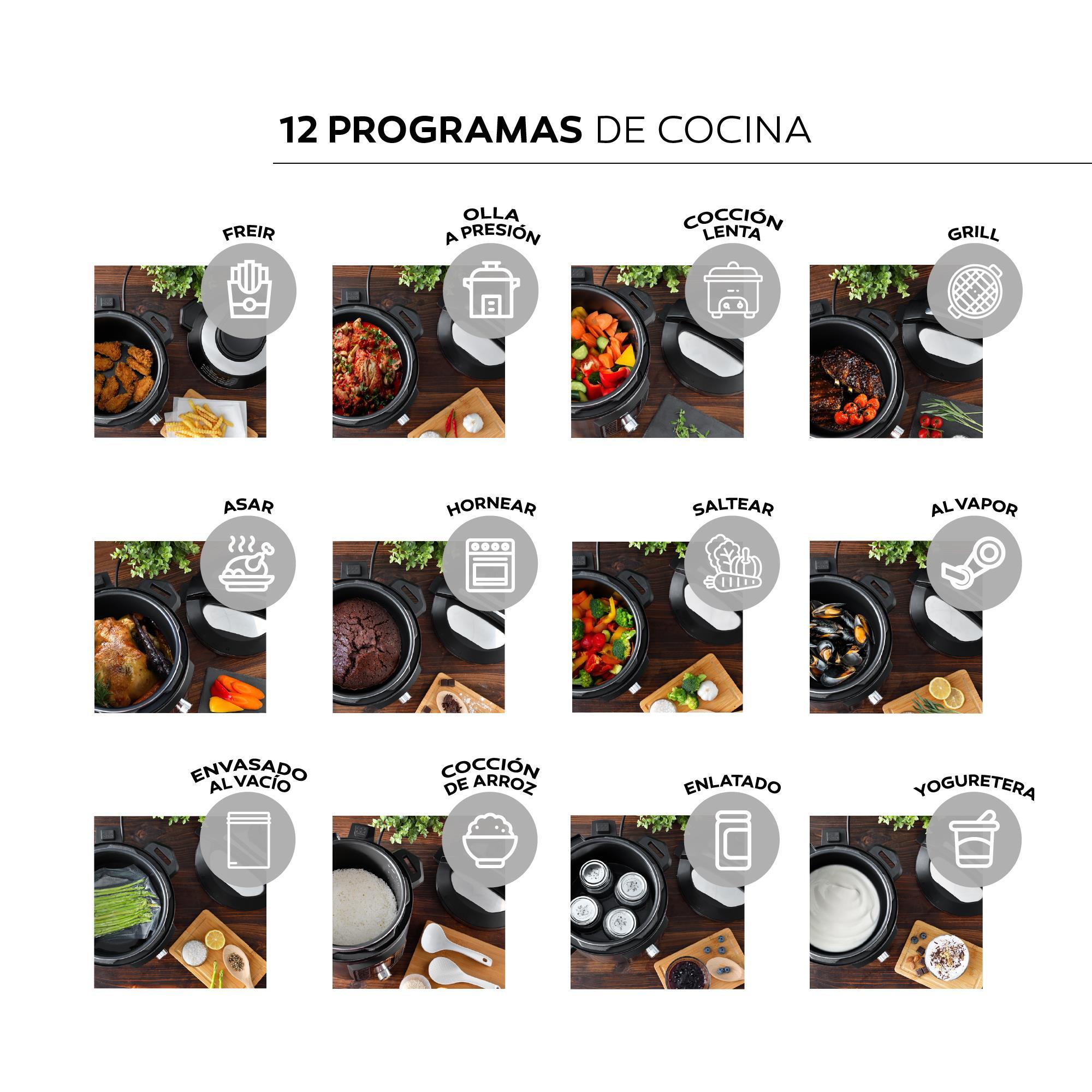 Kit de freidora de aire con olla a presión de 1500w de 6l + spray pulverizador de aceite masterpro