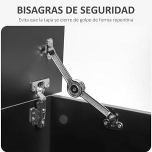 Baúl de Almacenamiento de Madera Arcón de Almacenamiento con Tapa Carga Máx. 60 kg para Dormitorio Salón 100x40x40 cm Negro