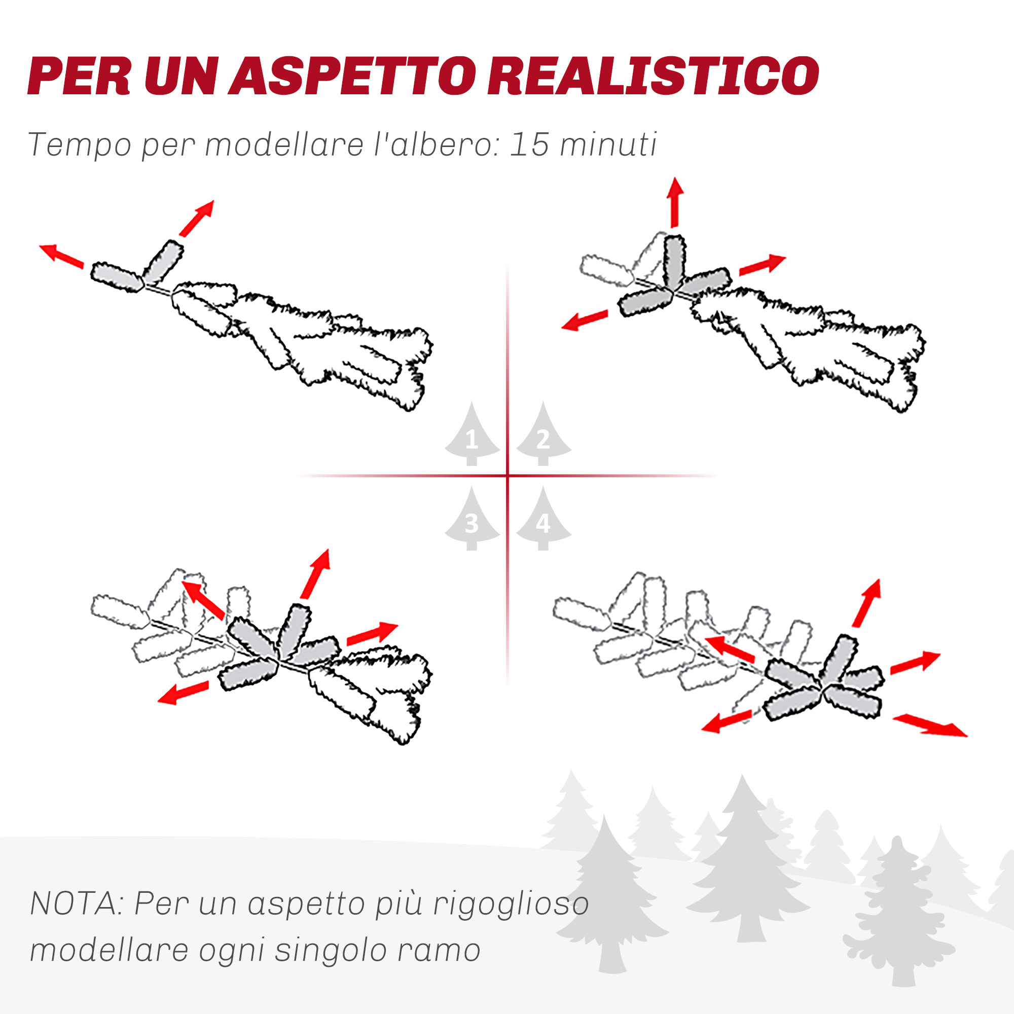 HOMCOM Albero di Natale Innevato 180cm con 2531 Rami Alto e Stretto con Base Pieghevole, Verde