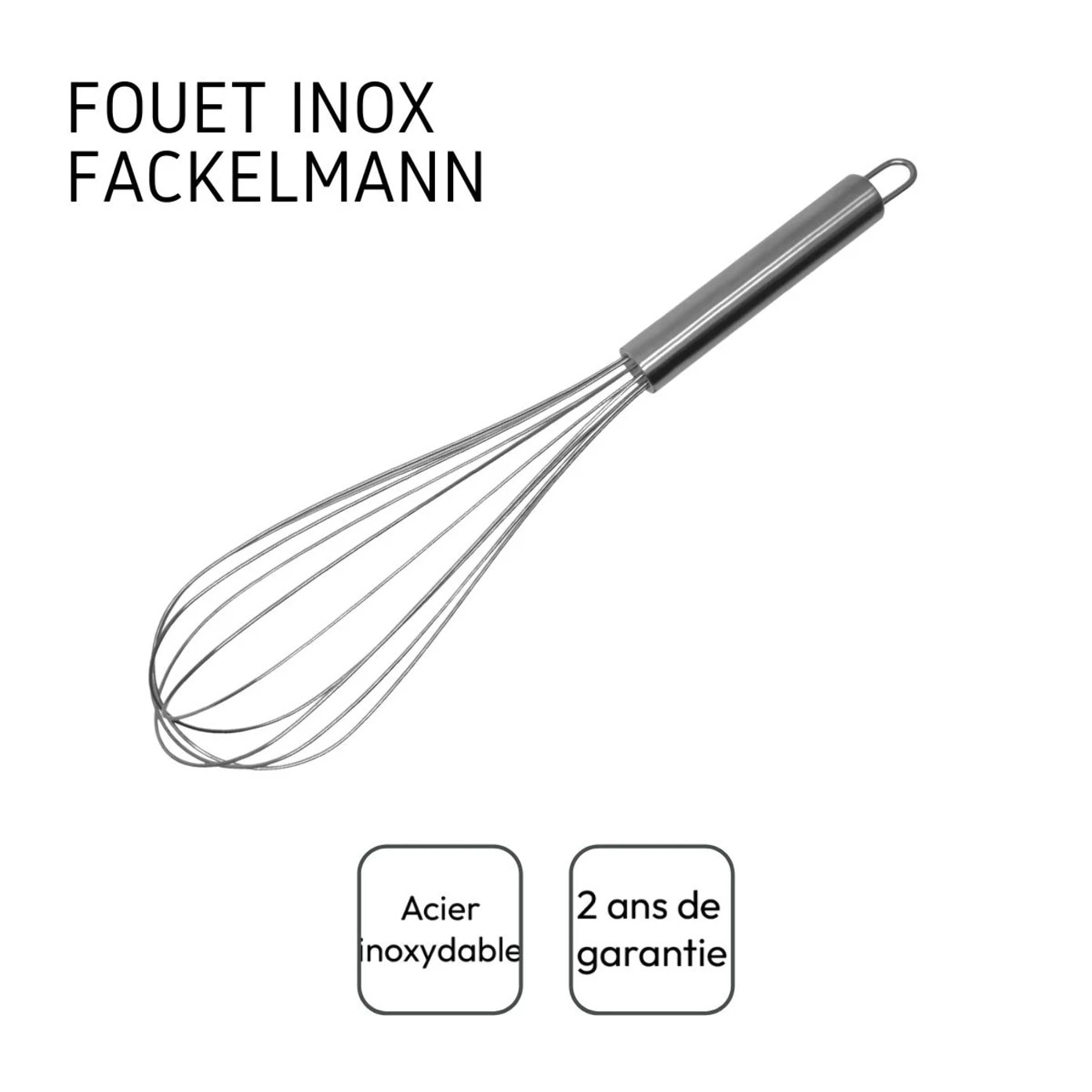 Ensemble de 2 Fouets de cuisine et de pâtisserie en inox 32 cm Fackelmann Elemental