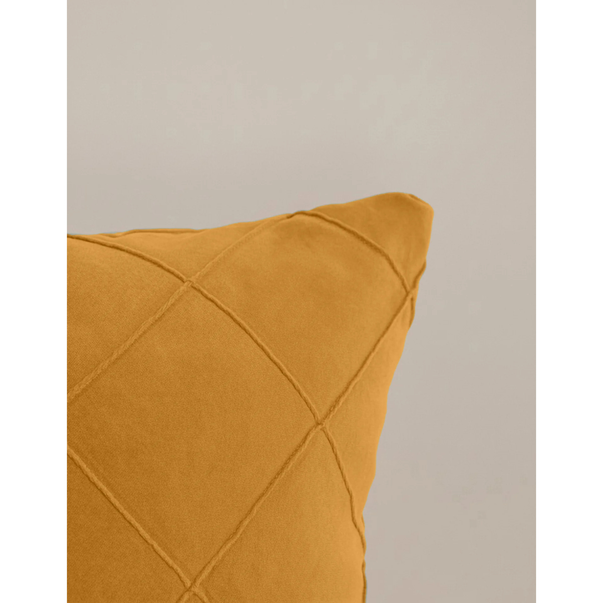 Cojín terciopelo algodón Rombo Ocre