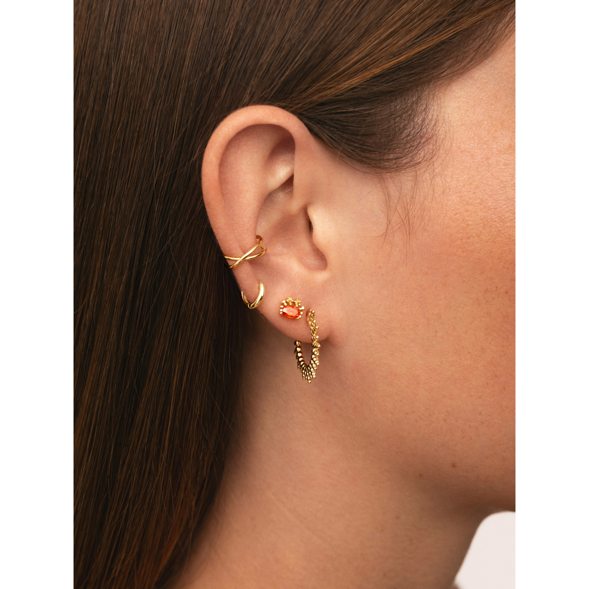 Pendientes Pebbles Sun Baño Oro