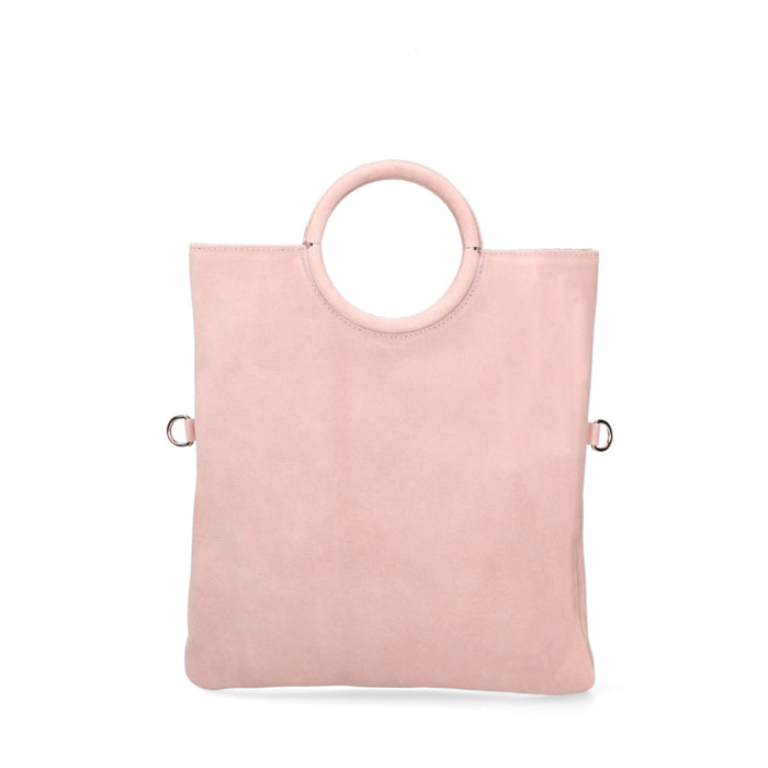 Borsa a mano da donna Made in Italy - Modello Zelia - Pelle scamosciata - 29.0 x 30.0 x 1.0 cm