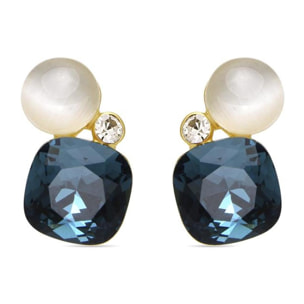 Pendientes con Ojo de Gato acabado oro 18k