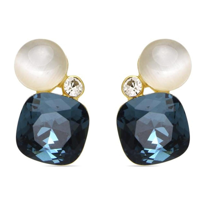 Pendientes con Ojo de Gato acabado oro 18k