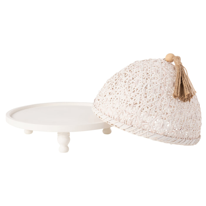 J-Line cloche alimentaire - bois - blanc