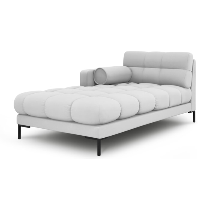 Méridienne gauche "Bali" en tissu structurel gris clair