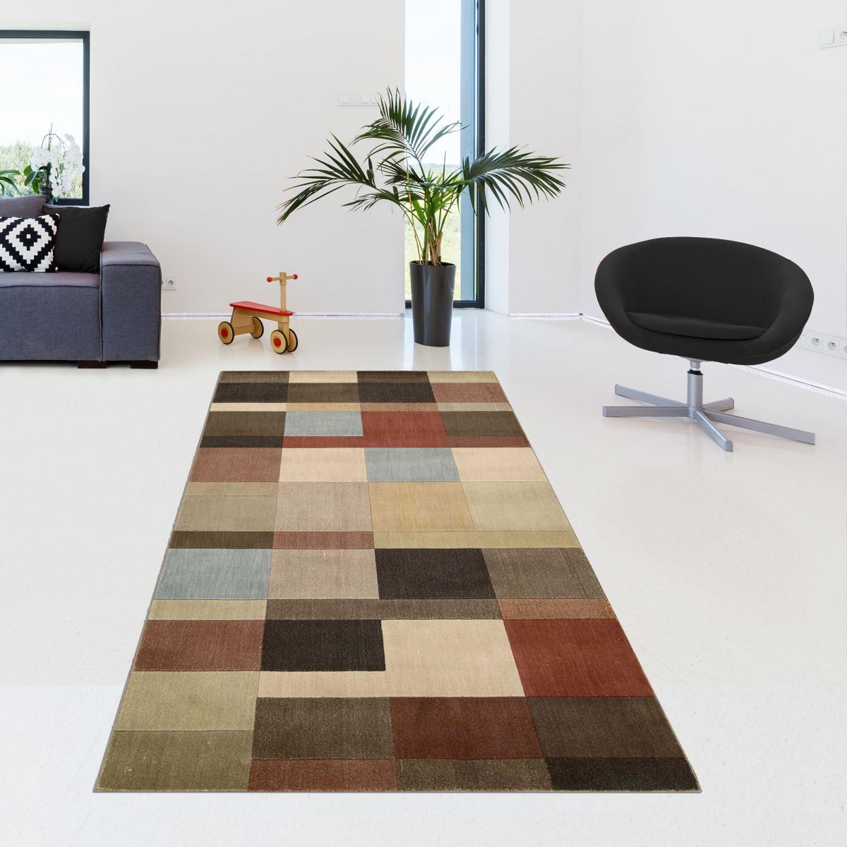 Tapis salon et chambre tissé motif seventies LACI