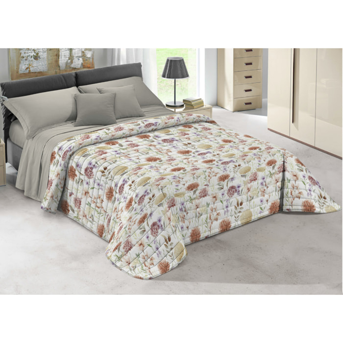 Quilt Trapuntino Piumino Estivo 100gr/mq Microfibra Disegno Summer Fiori Rosso D4