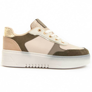 Sneaker De Plataforma - Beige - Altura: 4 Cm