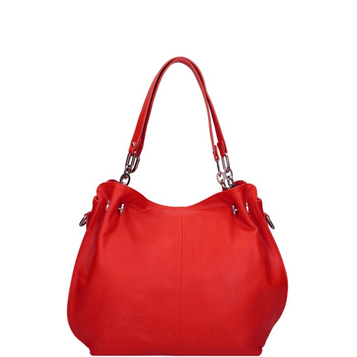 Borsa a spalla da Donna Charlotta in Vera Pelle Made in Italy 30x38x12 cm