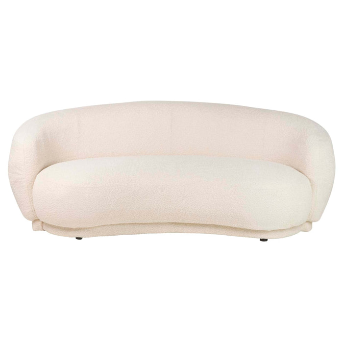 Sofa Boucle Beige Luna 191x93x73 Cm