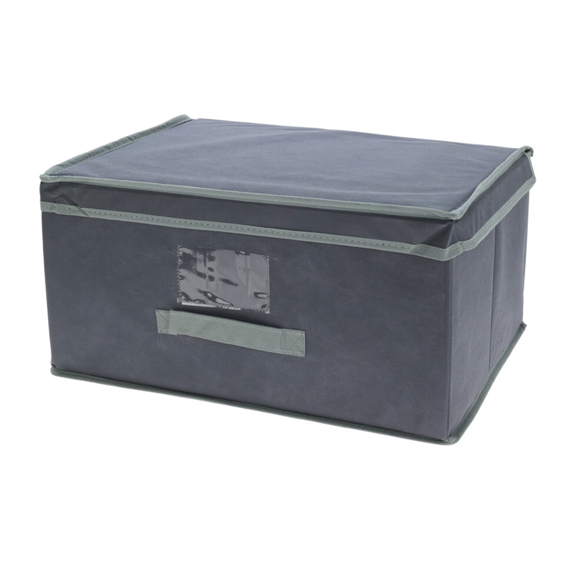 Well home caja de almacenamiento con tapa abatible de cartón no tejido - 44x33x22cm en gris oscuro