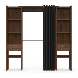 Dressing Justine extensible 120-180cm effet noyer double colonne