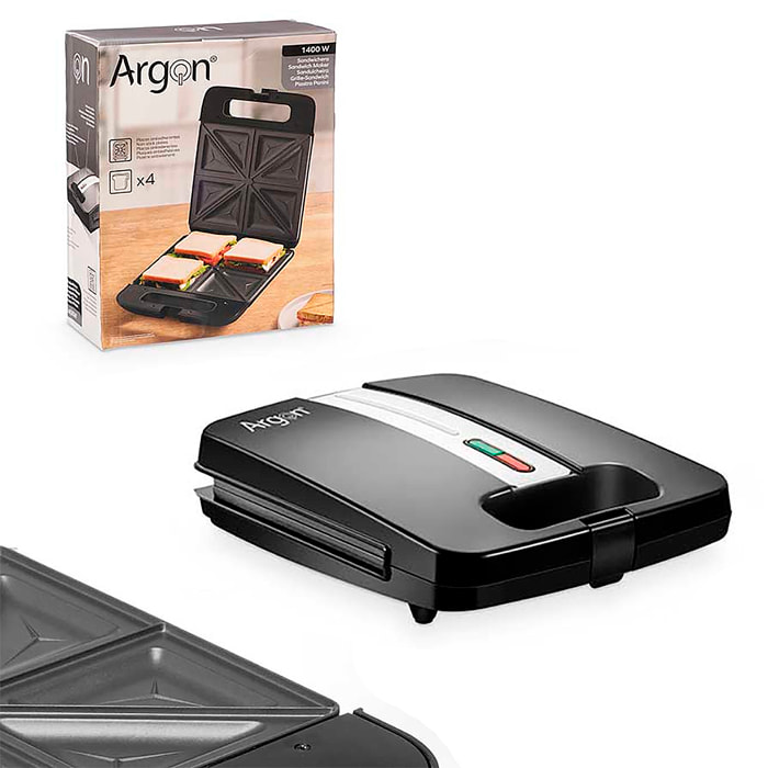 Sandwichera x4 con 1400W de potencia.