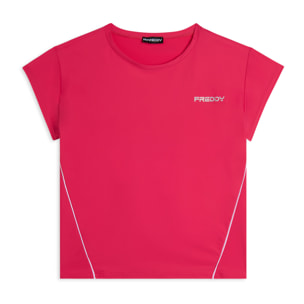 T-Shirt comfort in Tessuto tecnico con bordature a contrasto