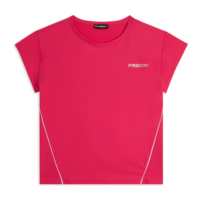 T-Shirt comfort in Tessuto tecnico con bordature a contrasto