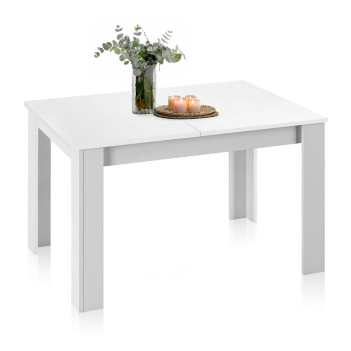 Mesa de comedor extensible Danna Blanco Artik (Blanco Mate)