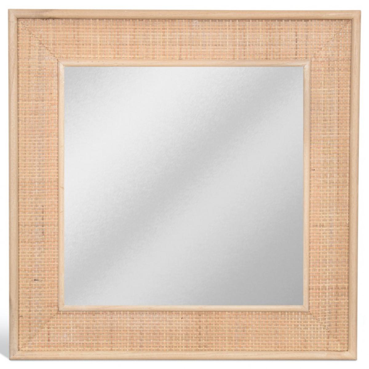 Miroir mural rotin tissé naturel Cannage ''Square'' Opjet