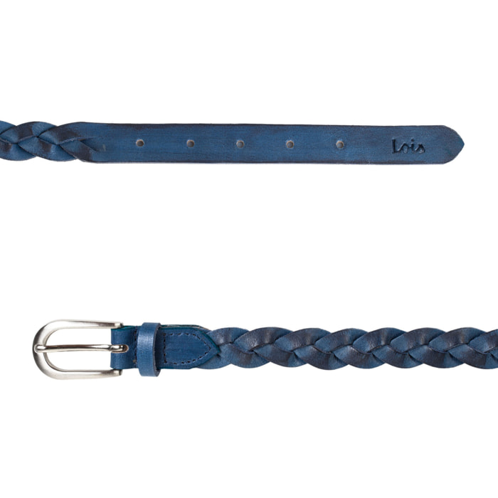Cinturon Lois De Piel Azul 110