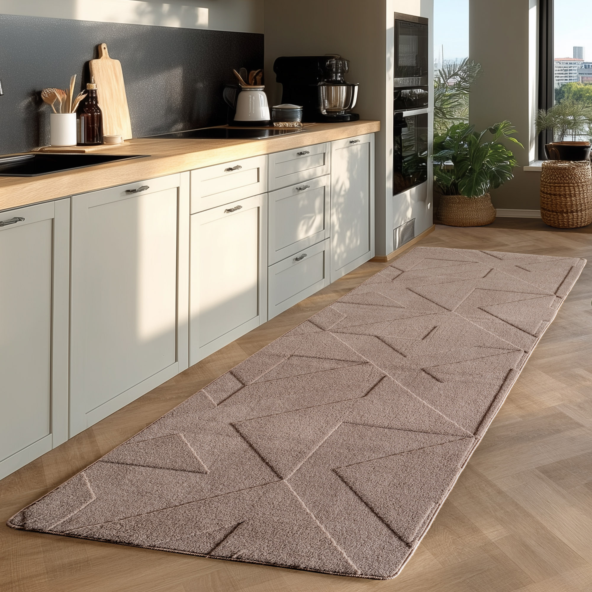 LENNY - Tapis de salon beige au design moderne