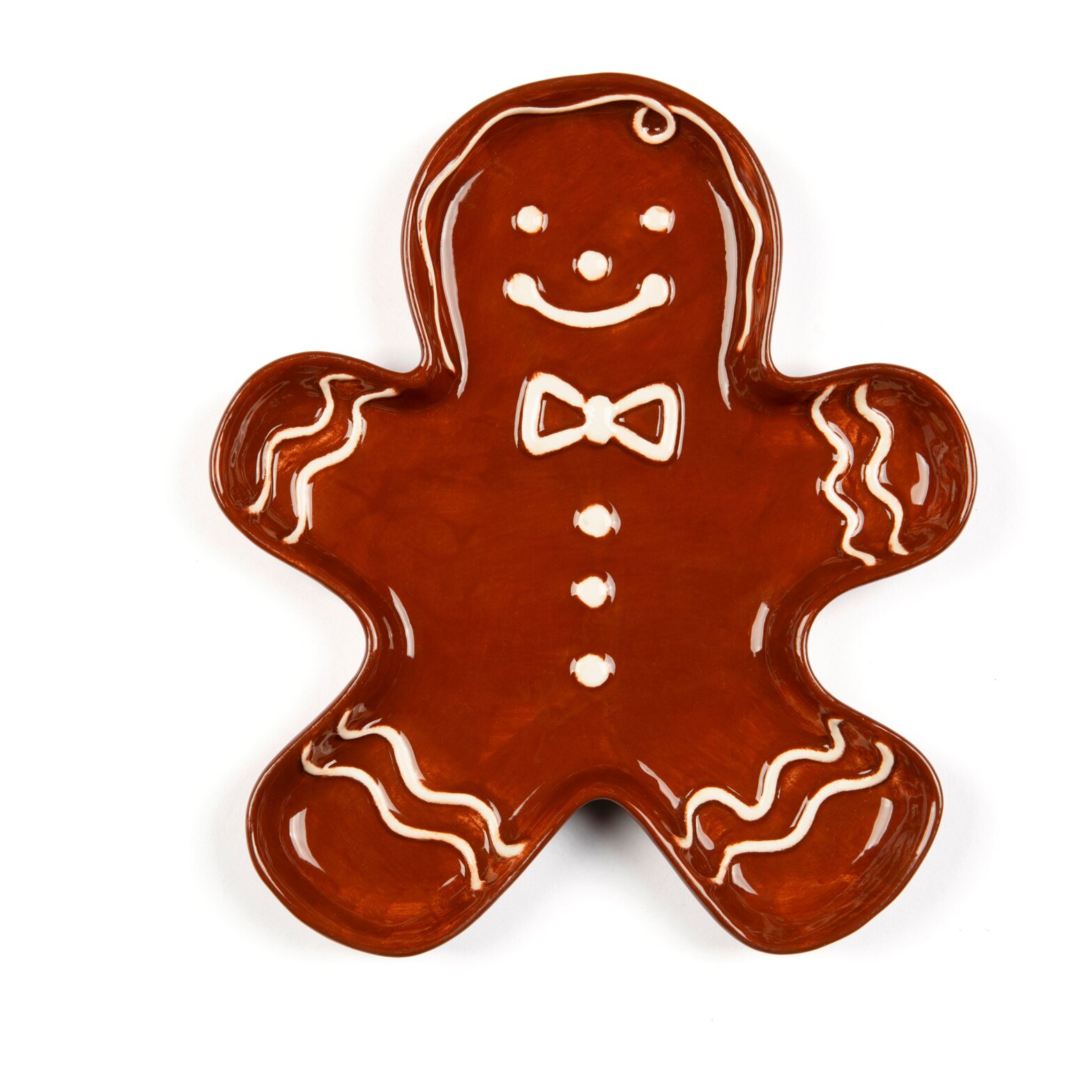 Assiette bonhomme en pain d’épices Excelsa – Wonderful Ginger, céramique marron