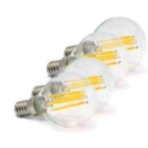 OMEGA Set 4 Pezzi Sfera Filament LED P45 4W