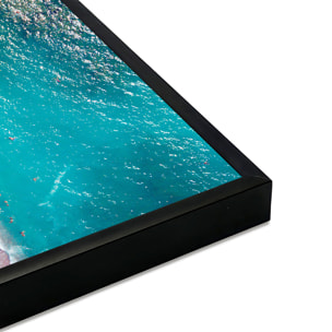 Affiche encadrée plage vue aérienne avec ponton Affiche + cadre en métal - Noir