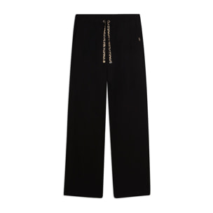 Pantaloni wide leg in tessuto crinkle fluido