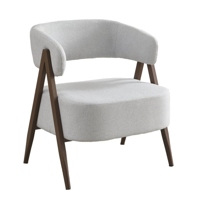 Fauteuil avec structure imitation bois "Astra" - Gris clair