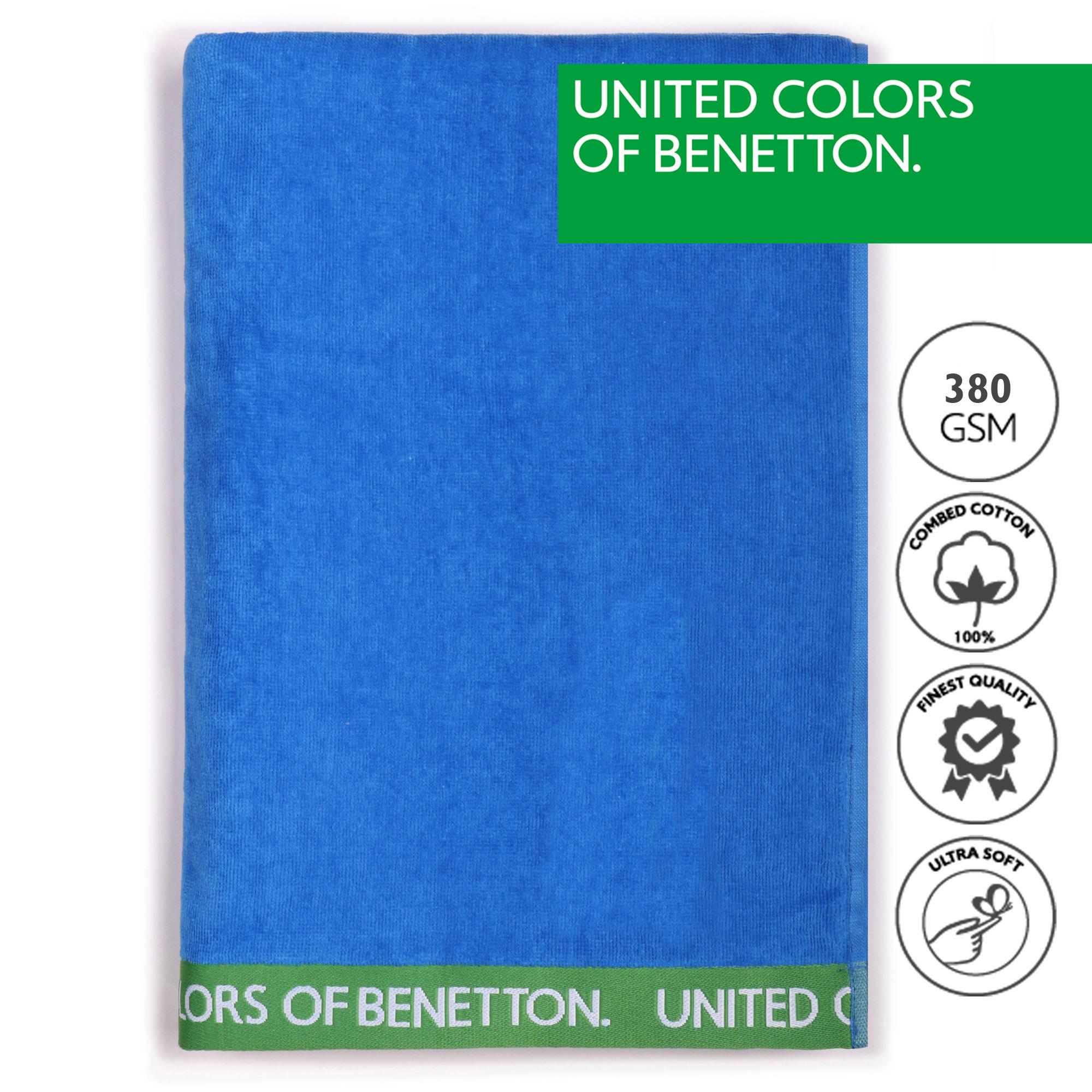 Toalla de playa velour azul benetton