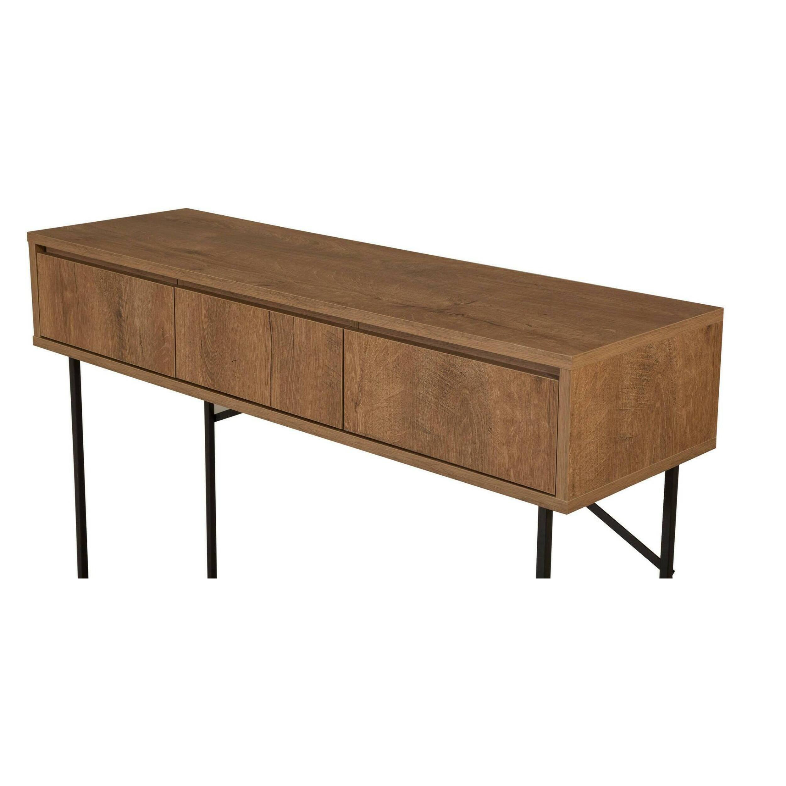 Credenza Dbonfant, Buffet da soggiorno, Madia da salotto, Dispensa da cucina, 120x36h90 cm, Noce e Nero