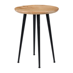 Tabouret rond en bois d'acacia - Modasa