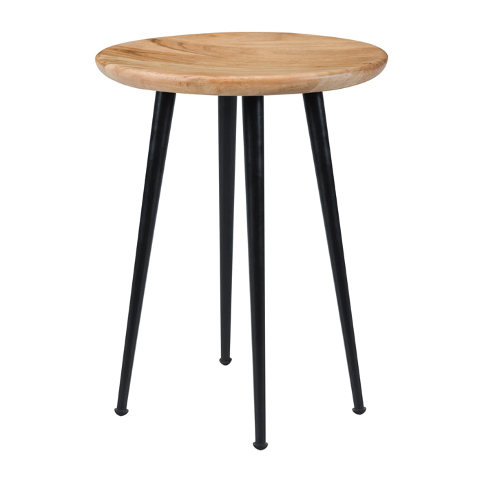 Tabouret rond en bois d'acacia - Modasa