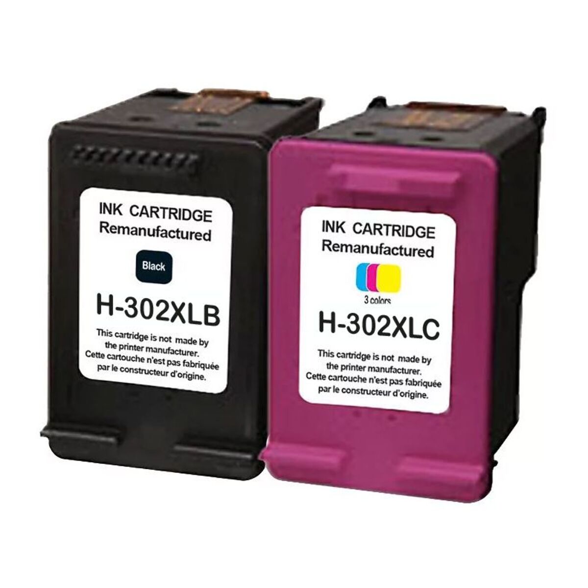 Cartouche ESSENTIELB Pack Compatible H302 XL (Noir + 3 Couleurs Haute Capacité)