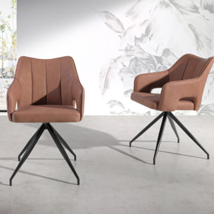 Set de 2 butacas – Polipiel marrón y patas negras
