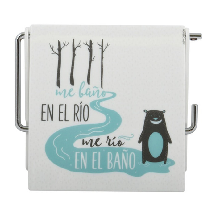 Porte rouleau papier wc mural RIO Bleu & Blanc MSV