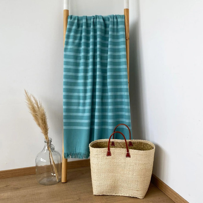 Fouta doublée éponge - Alanya Lagoon Lake - 90x160cm - 400g/m²