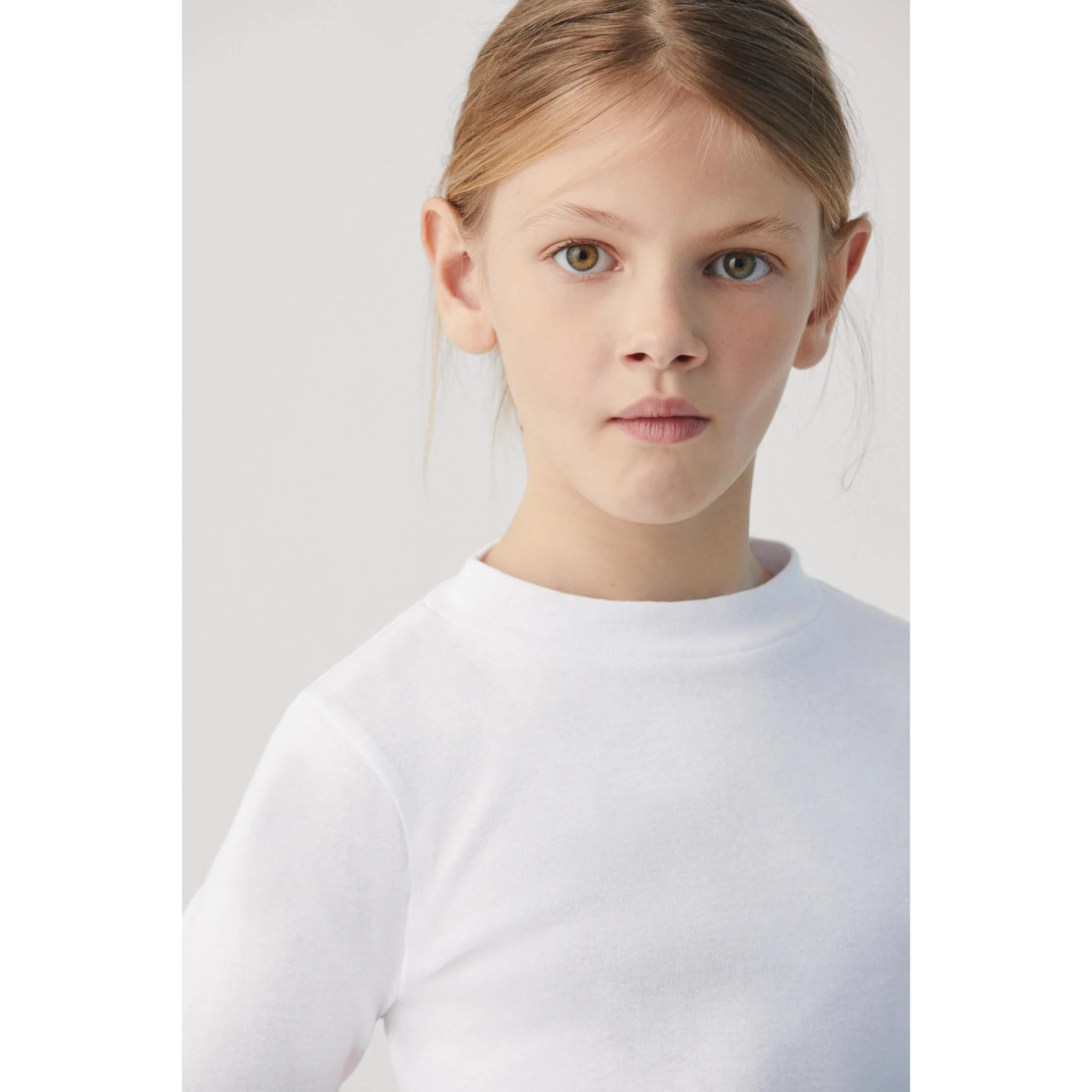 Maglietta dolcevita a maniche lunghe bianca calda