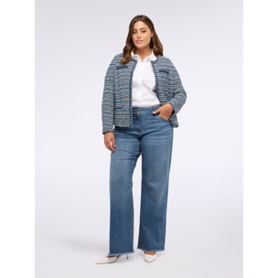 Fiorella Rubino - Giacca tessuto bouclé con perline - Blu